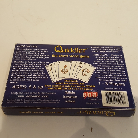 Quiddler Fun Of Words Educational Card Game 1-8 Pl - Picture 3 of 6